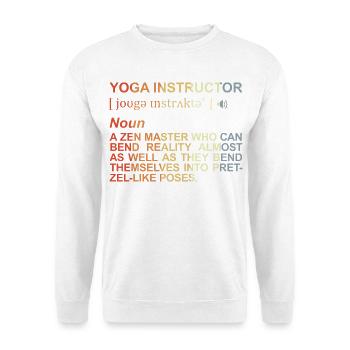 Yogalehrer Begriff - Unisex Pullover - Weiß - Vorne - Alina (178cm) & Michal (187cm)
