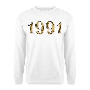 Cadeau d’anniversaire 1991 Vintage 1991  - Sweat-shirt Unisexe - blanc - Devant