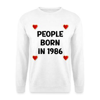 Geboren 1986 – Love Heart - Unisex Pullover - Weiß - Vorne