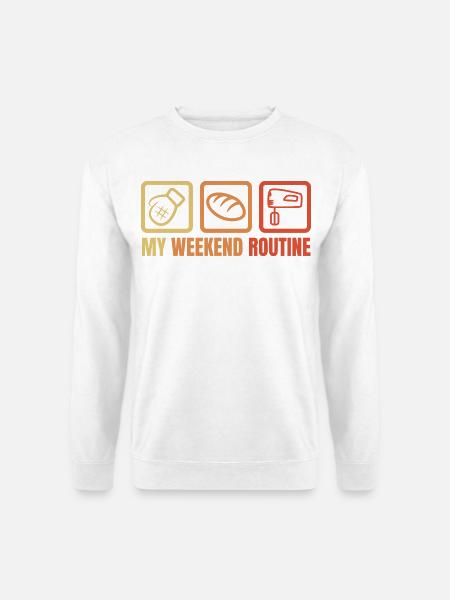 Meine Wochenendroutine - Unisex Pullover - Weiß