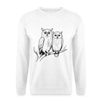 Owl Bird Couple Animals Nature - Unisex Sweatshirt - white - Front