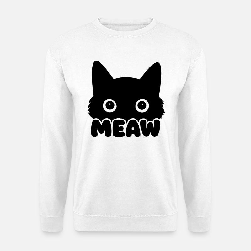 Meaw - Süßes Katzenmotiv - Unisex Pullover - Weiß