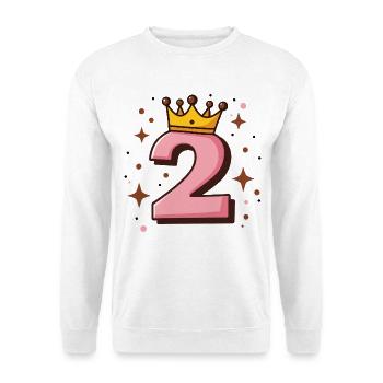 Königliche rosa Zahl 2 - Unisex Pullover - Weiß - Vorne