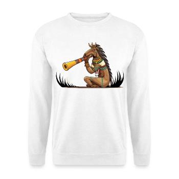 Tribal Horse Trumpeter Illustration - Unisex Sweatshirt - white - Front