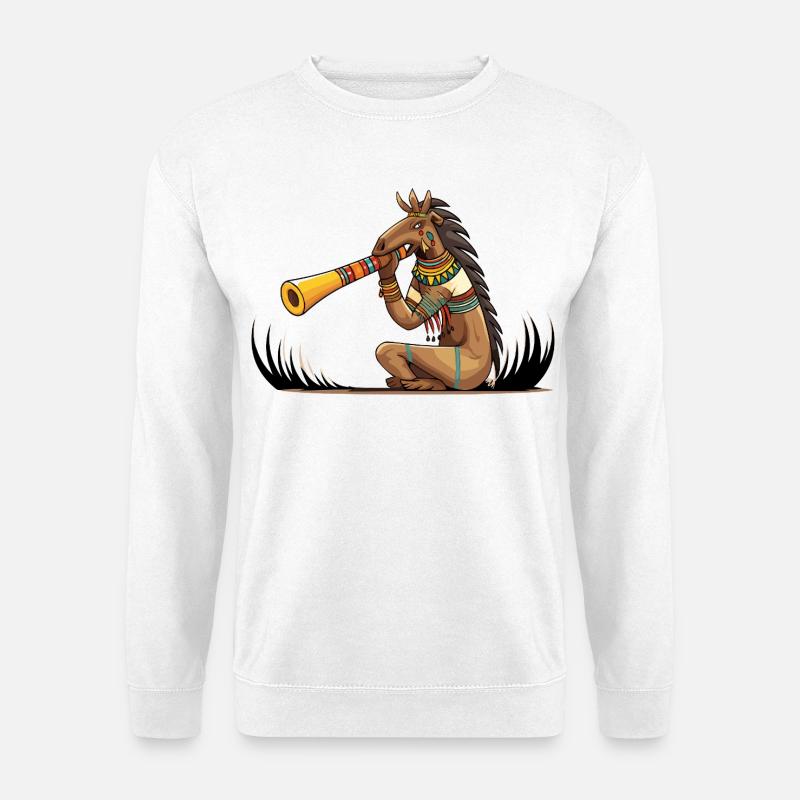 Tribal-Pferd Trompeter Illustration - Unisex Pullover - Weiß