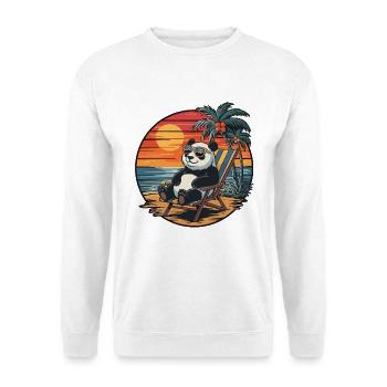 Panda drôle sur la plage Coucher de soleil des vacances d’été - Sweat-shirt Unisexe - blanc - Devant