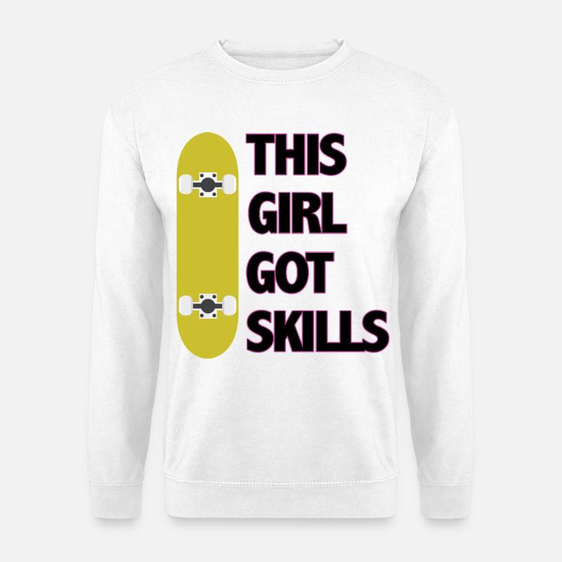 Dieses Mädchen hat Fähigkeiten - Unisex Pullover - Weiß