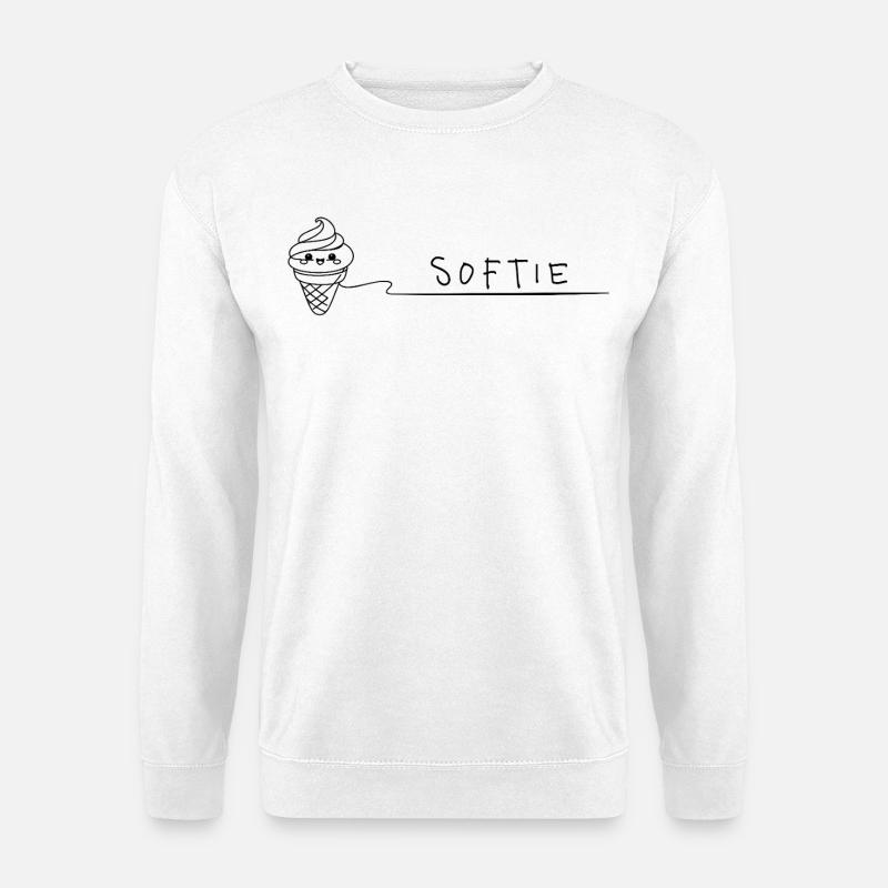 Softie Süßes Softeis Doodle Line Art - Unisex Pullover - Weiß
