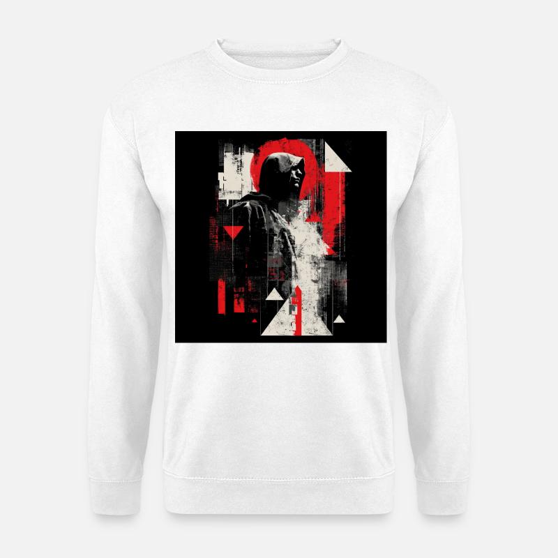 Hooded Echo Geometric Neon - Unisex Pullover - Weiß