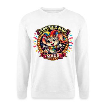 Karneval Maus - Lustig Fasching Kostüm Süß - Unisex Pullover - Weiß - Vorne