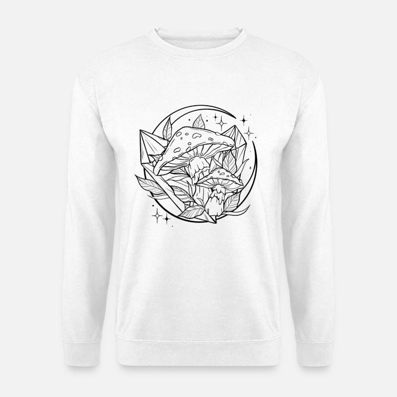 Witchy Toadstool with Magic Crystal - Unisex Sweatshirt - white