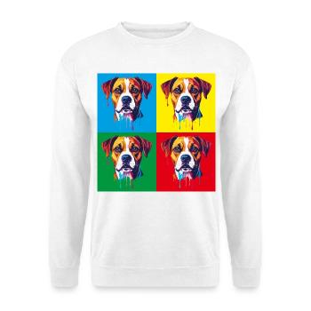 Pop Art Dog Four-Color - Unisex Sweatshirt - white - Front