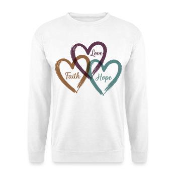 Love Faith Hope – Inspirational Heart Design - Sweat-shirt Unisexe - blanc - Devant