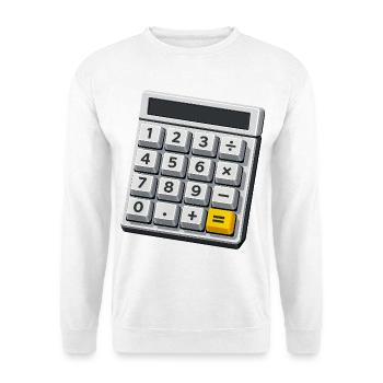 Karneval Kostüm Taschenrechner Mathe Lehrer  - Unisex Pullover - Weiß - Vorne