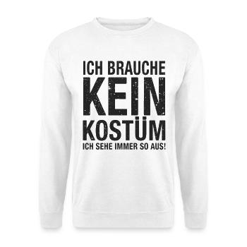Karneval Fasching Fasnet Kostüm - Unisex Pullover - Weiß - Vorne