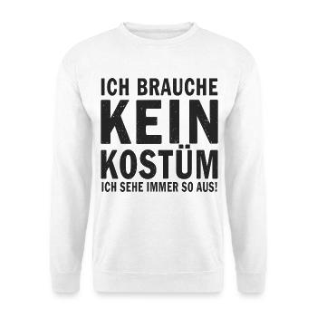 Karneval Fasching Fasnet Kostüm - Unisex Pullover - Weiß - Vorne