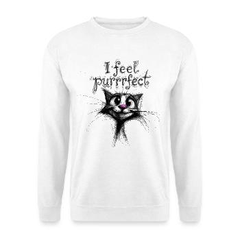 I feel purrrfect – cute cat - Unisex Sweatshirt - white - Front