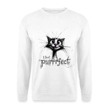 cute cat – I feel purrrfect - Unisex Sweatshirt - white - Front