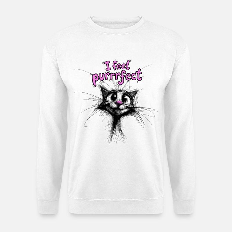 Niedliche Kitten - I feel purrrfect - Unisex Pullover - Weiß