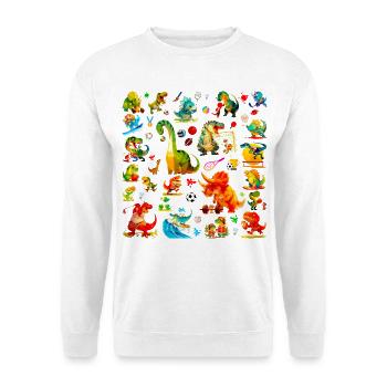 Cute Sports Dino Pattern, Dino Championship - Unisex Sweatshirt - white - Front