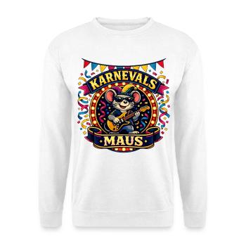 Karneval Maus Rock Köln Alaaf Geschenk - Unisex Pullover - Weiß - Vorne