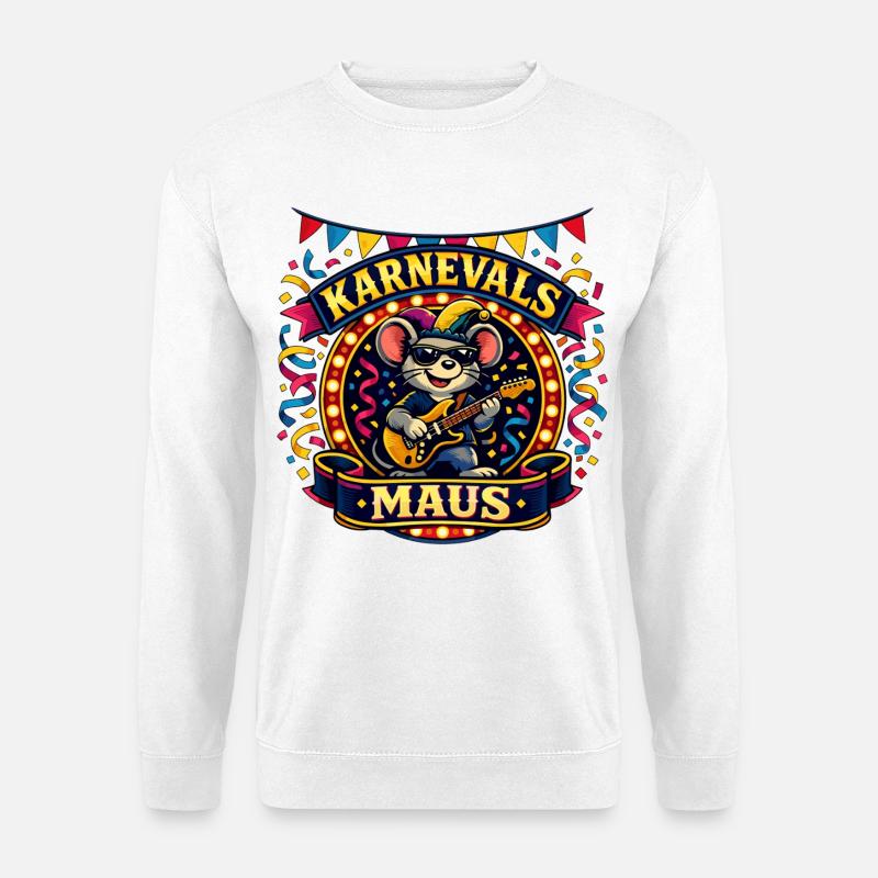 Karneval Maus Rock Köln Alaaf Geschenk - Unisex Pullover - Weiß