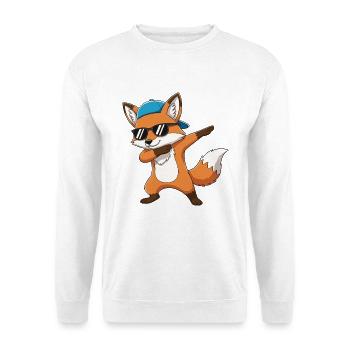 Dessins animés Cool Dab Fox Sunglasses - Sweat-shirt Unisexe - blanc - Devant