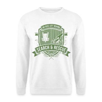 No Disc Left Behind Recherche et Sauvetage Disc Golf - Sweat-shirt Unisexe - blanc - Devant