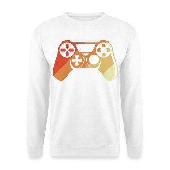 Vintage Gamepad - Unisex Pullover - Weiß - Vorne - Alina (178cm) & Michal (187cm)