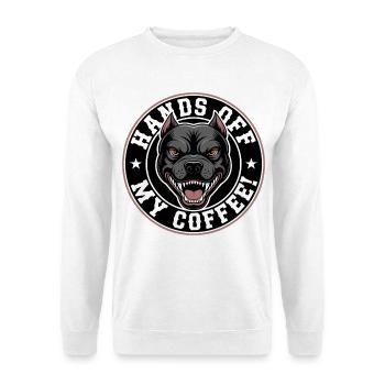 Chemise café drôle avec chien en colère - Sweat-shirt Unisexe - blanc - Devant