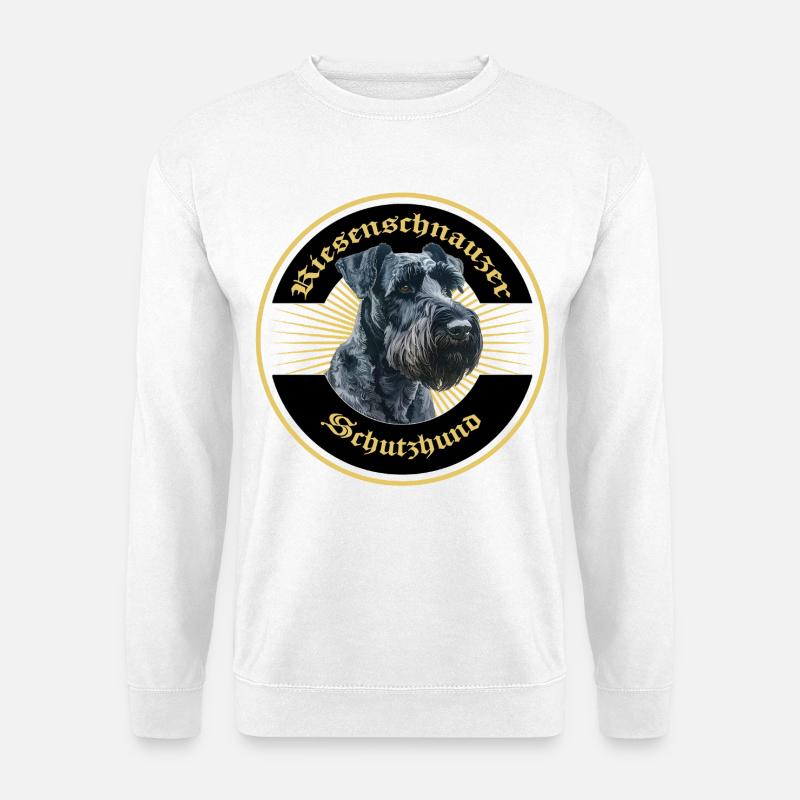 Riesenschnauzer Schutzhund Emblem Gold - Unisex Pullover - Weiß