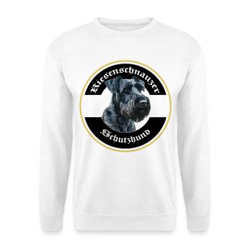 Riesenschnauzer Schutzhund Emblem - Unisex Pullover - Weiß - Vorne - Alina (178cm) & Michal (187cm)