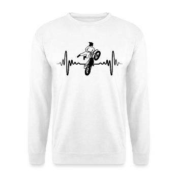 Battement de cœur en motocross - Sweat-shirt Unisexe - blanc - Devant