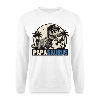 Papasaurus – Cooler T-Rex Vater Design - Unisex Pullover - Weiß - Vorne