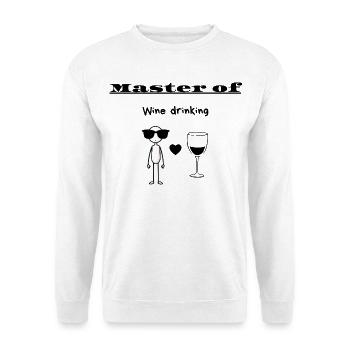 Master of Wine drinking - Unisex Sweatshirt - white - Front