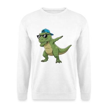 Dessin animé de lunettes T-Rex à appliquer à la perfection - Sweat-shirt Unisexe - blanc - Devant