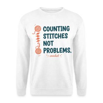 Maschen zählen, keine Probleme Häkelliebhaber - Unisex Pullover - Weiß - Vorne