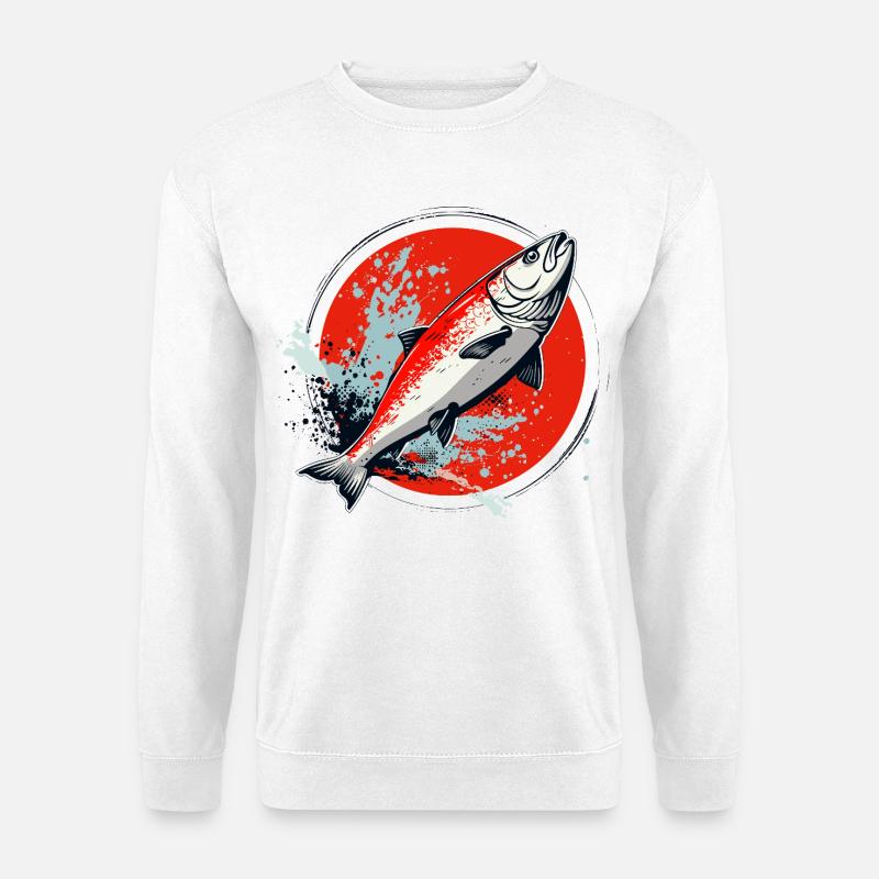 Fisch Grafik - Unisex Pullover - Weiß