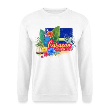 Curaçao Vintage Caribbean Souvenir with Turtle - Unisex Sweatshirt - white - Front
