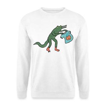 Kroko_mit_shirt - Unisex Pullover - Weiß - Vorne