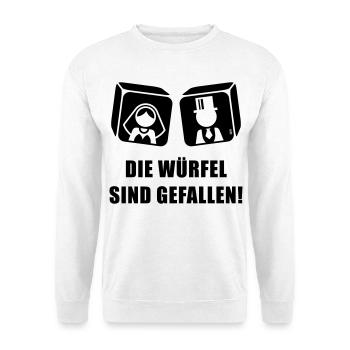 Les dés sont jetés! Enterrement de vie de garçon Mariée et marié B - Sweat-shirt Unisexe - blanc - Devant