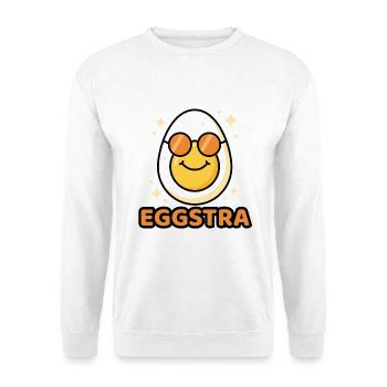 EGGSTRA Chill Mode Ei mit Sonnenbrille Ostern  - Unisex Pullover - Weiß - Vorne