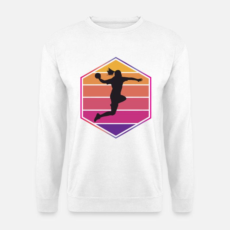 Handball Frau Silhouette - Unisex Pullover - Weiß