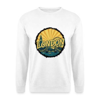 London City Skyline Tower Bridge Retro Badge - Unisex Sweatshirt - white - Front