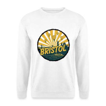 Bristol City Skyline Vintage Badge Art - Unisex Sweatshirt - white - Front