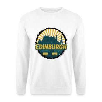 Edinburgh Castle City Skyline Vintage-Abzeichen - Unisex Pullover - Weiß - Vorne