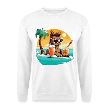 Llama on the beach in the sunlight - Unisex Sweatshirt - white - Front