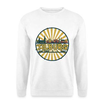 Tilburg City Skyline Retro Sunset Badge - Unisex Sweatshirt - white - Front