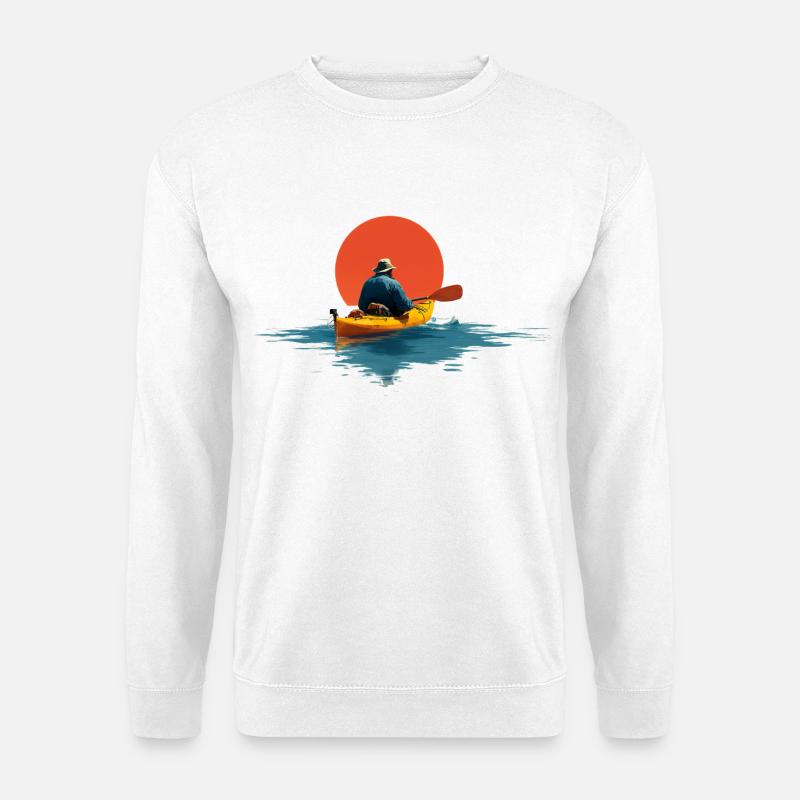 Paddler im Sonnenuntergang - Unisex Pullover - Weiß