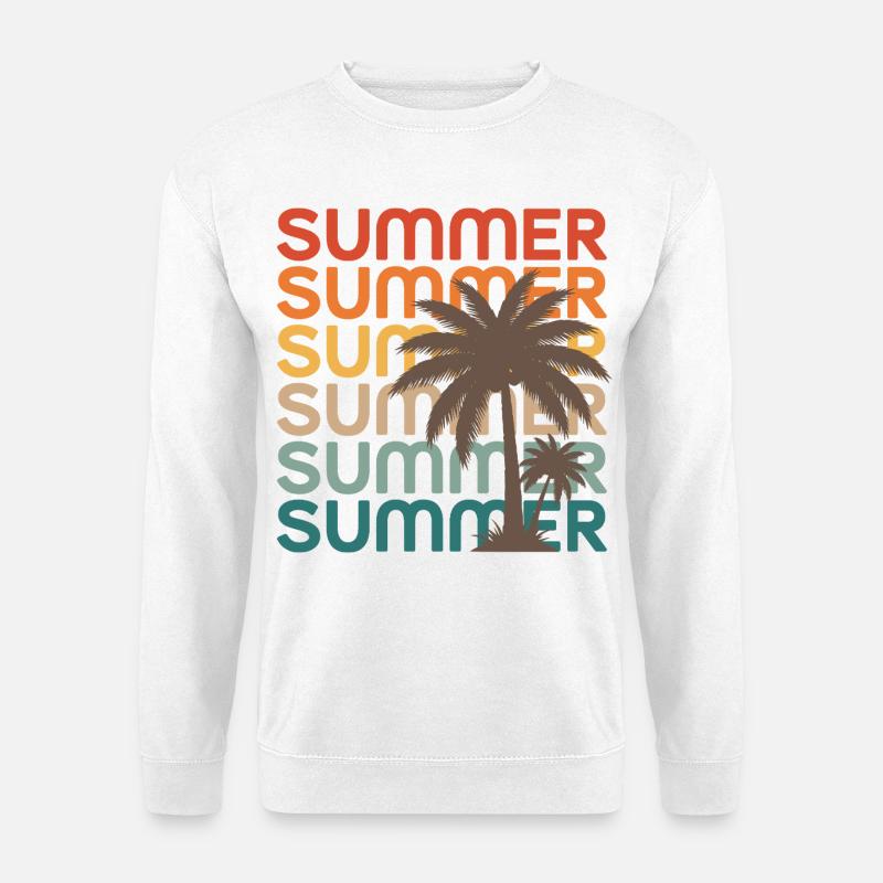 Retro Summer Palm Trees Sunset Vibes - Unisex Sweatshirt - white